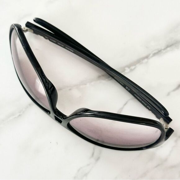 SOLD:Dolce and Gabbana D&G RetroY2K Slim Aviator GradientSunglasses Black Silver - Picture 8 of 12